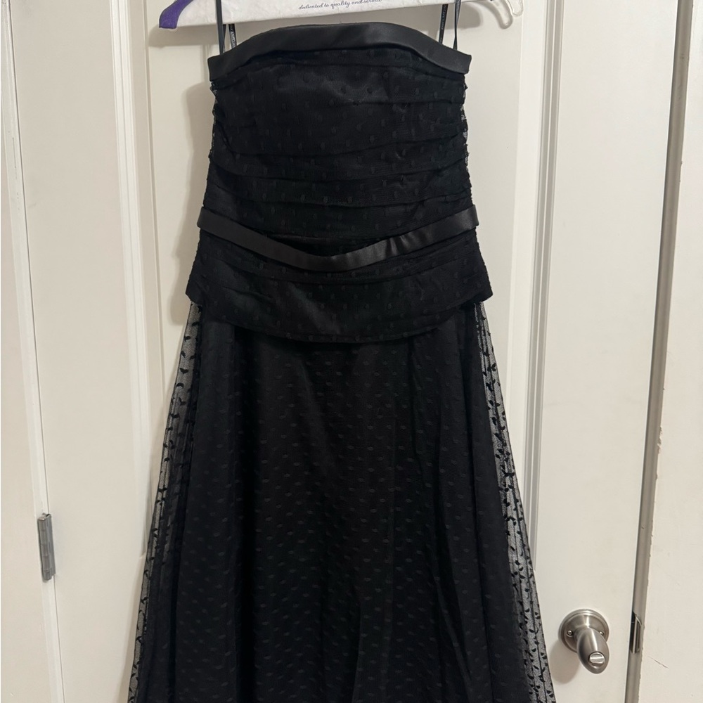 Scott McClintock Black Pleated Tiered Gown for Prom